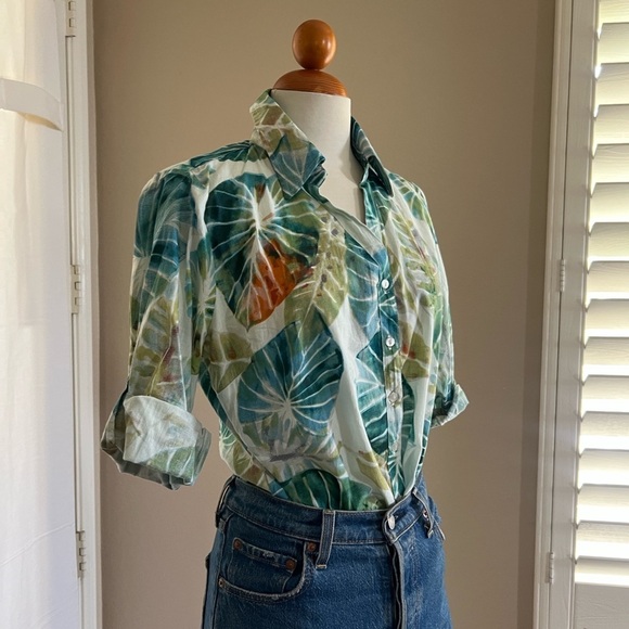 Serengeti Fashions 100% Cotton Tropical Water Lilies Top - Picture 2 of 3